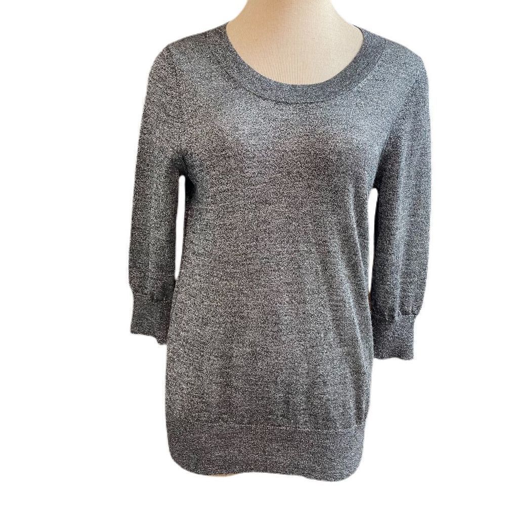 J. Crew Women’s Silver Grey Alpaca Metallic Sweater Size Medium